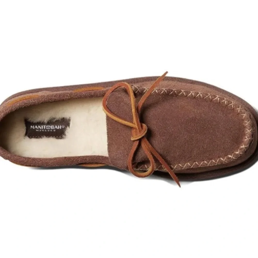 Manitobah Mukluks Sherling Lined Cabin Loafers Slippers Brown 9 Cottage Cabin